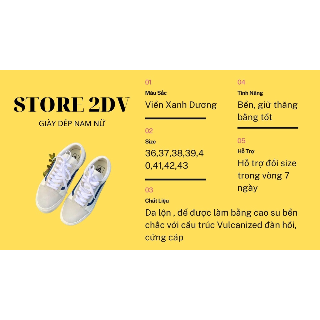 [Tặng Kèm Hộp + Vớ Xinh] Giày Sneakers Vans Trắng Xám Sọc Xanh Dương Da Lộn R11 Giày Vans Style 36 Siêu Đẹp | BigBuy360 - bigbuy360.vn