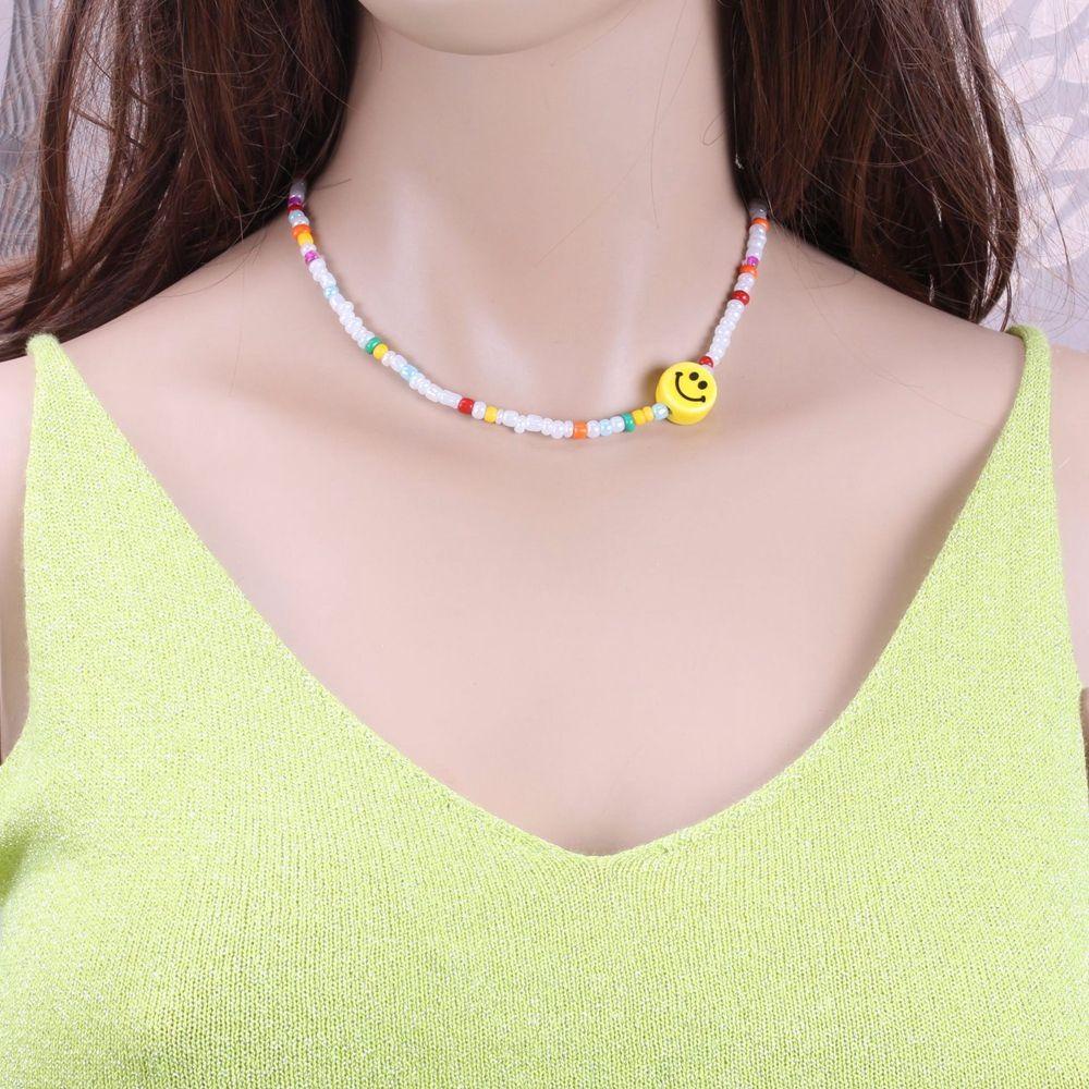Vòng Tay Chuỗi Hạt Gốm Sứ Mặt Cười Phong Cách Dân Tộc Ngọt Ngào Cho Nữ