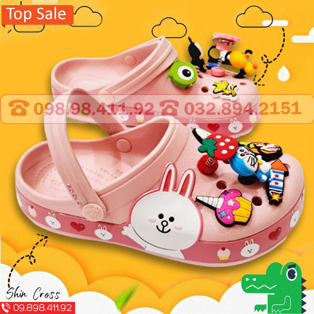 dép Cross cho bé mix nhiều mẫu DEPCRKIDS tặng thêm 6 jibitz Cross