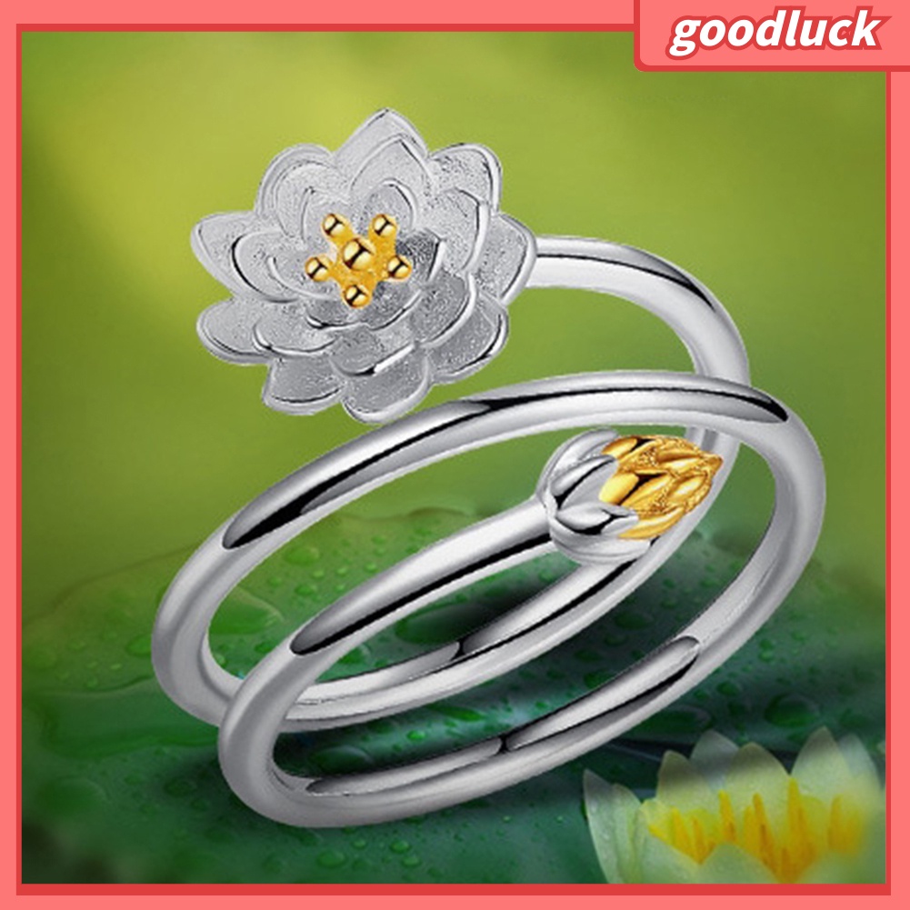 Nhẫn Hở Hình Hoa Sen Thanh Lịch Cho Nữ