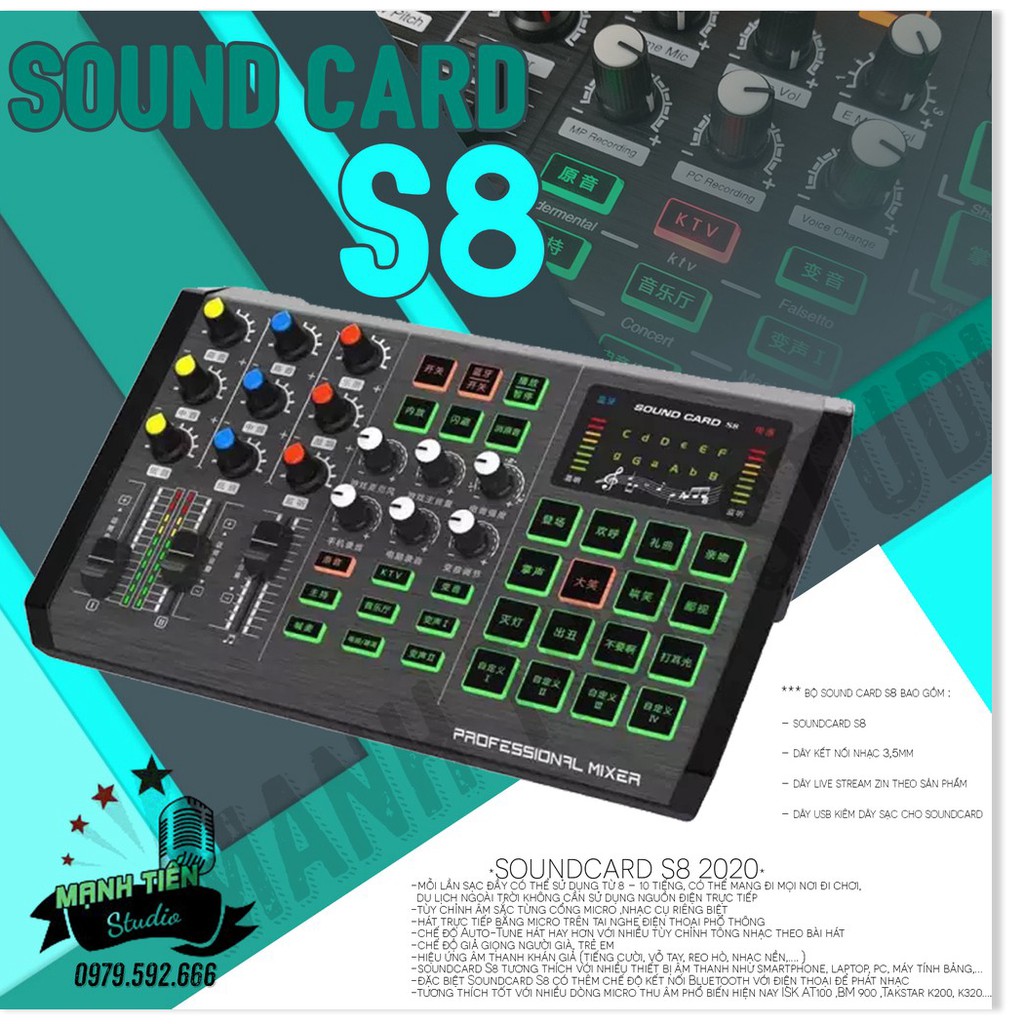 [giá buôn] soundcard livestream s8 siêu phẩm đỉnh cao thu âm chuyên nghiệp idol cc talk bigo livestream bán hàng online