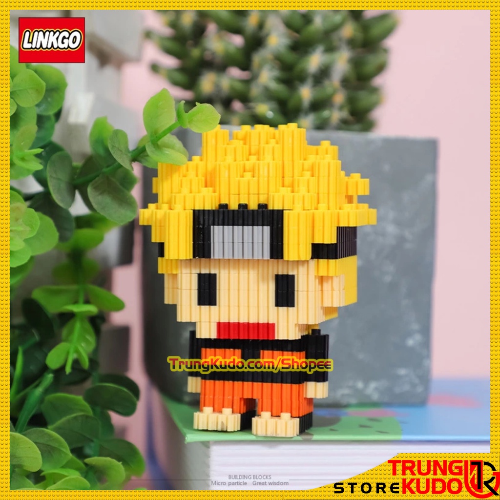 Mô hình Naruto shippuden dạng Đồ chơi xếp hình Naruto, Sasuke, Kakashi và Gaara dùng làm quà tặng, đồ decor