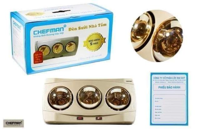 Đèn sưởi ấm nhà tắm 3 Bóng Chefman® Halogen 750W