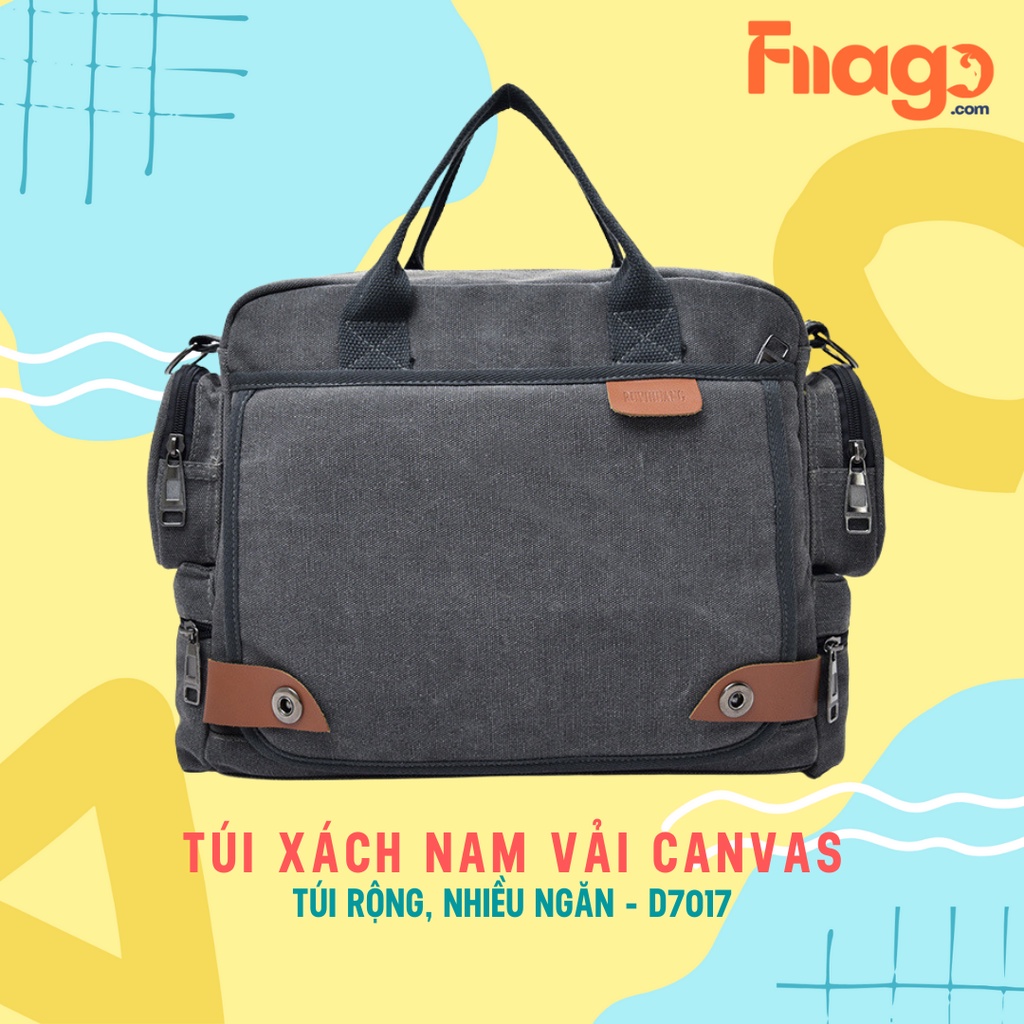 Túi Xách Vải Bố Canvas Cỡ Lớn Có Dây Đeo D7017 Fiiago