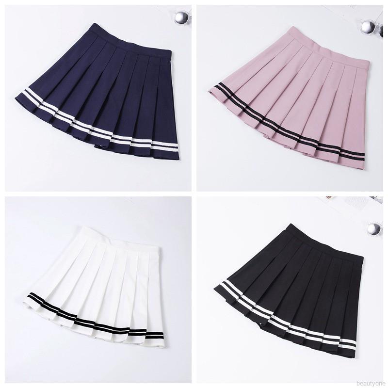 FREESHIP ĐƠN 99K_ 🌟Women Casual Striped Print Pleated With Inner Shorts Skirt | BigBuy360 - bigbuy360.vn