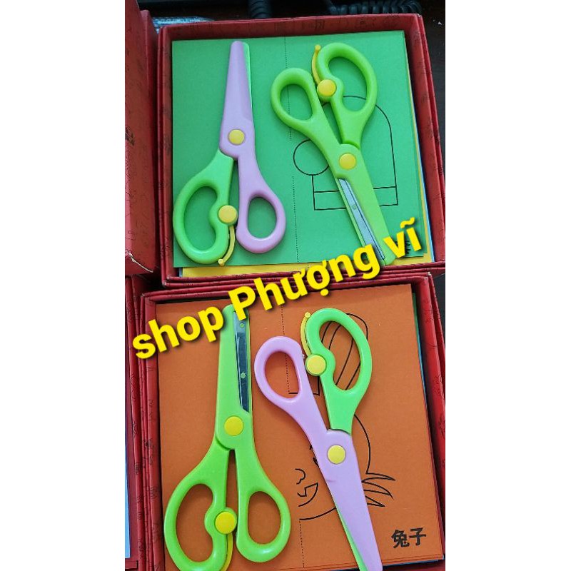 Bộ cắt giấy thủ công 240 tờ xinh đẹp tặng kèm 2 kéo.