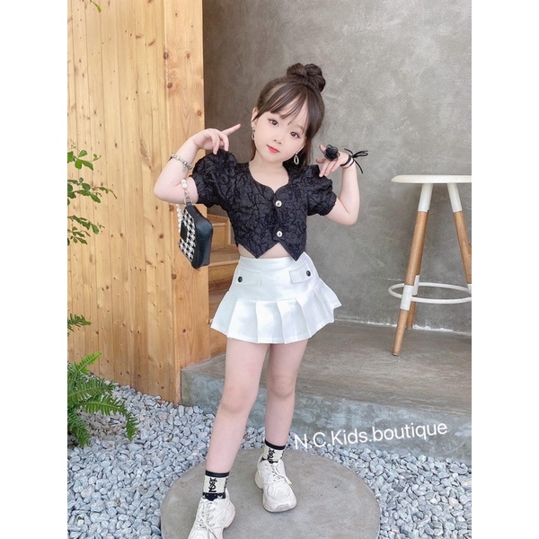 Set áo xốp hoa cv xoè cho bé gái