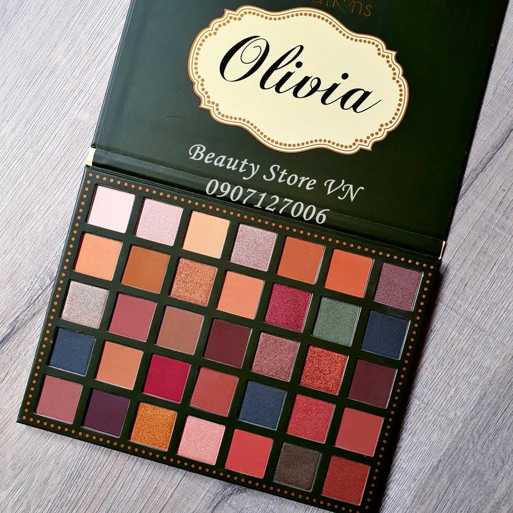 Bảng Phấn Mắt Olivia Màu Lì Ánh Kim  [Tặng 1 Chì Kẻ Mắt Waterproof 50k]