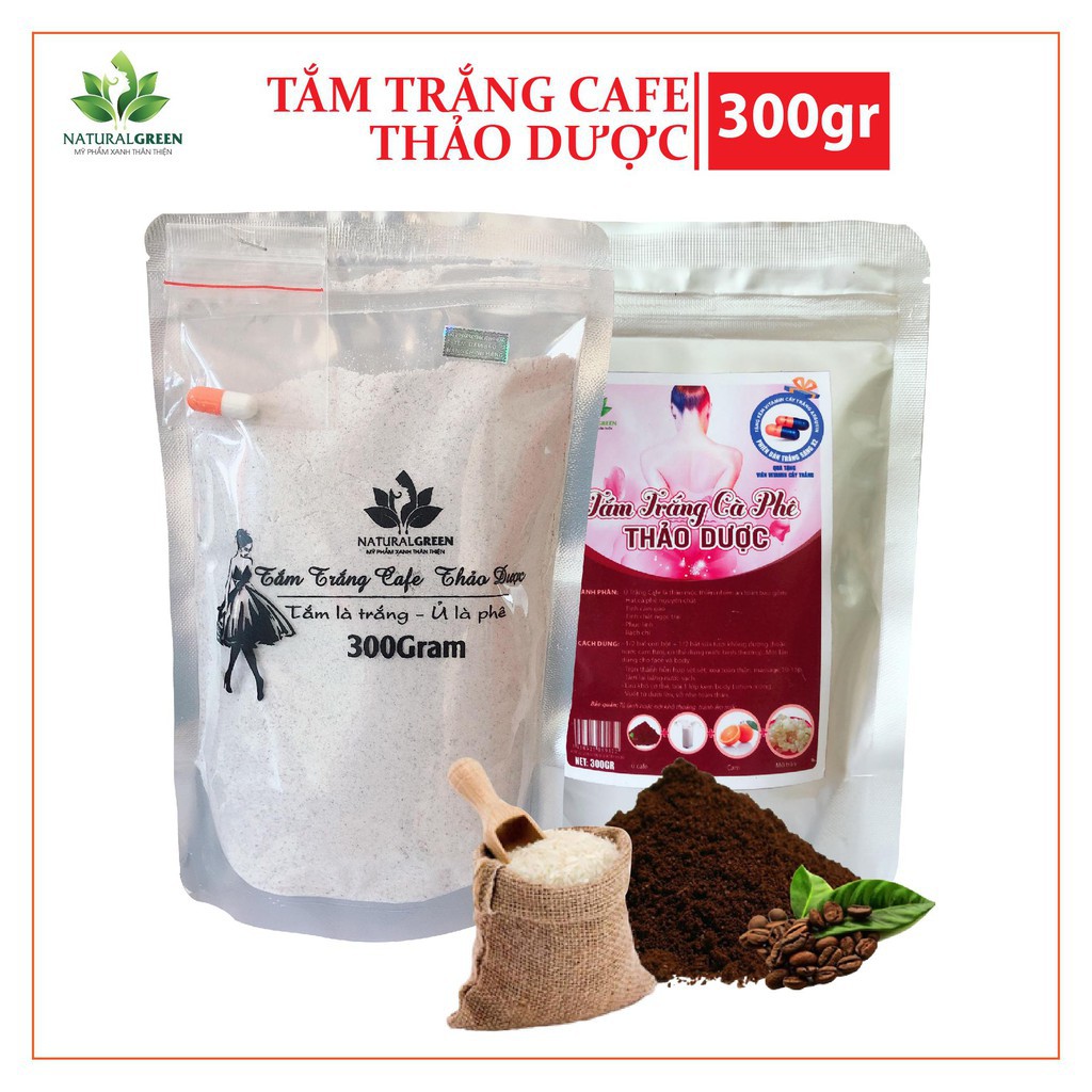 [Chính Hãng]  Ủ TRẮNG CAFE THẢO DƯỢC 300G - Tắm Trắng - Tẩy Tế Bào Chết - An Toàn Tuyệt Đối