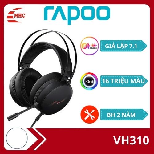 Tai nghe Gaming có dây, tai nghe máy tính có mic Rapoo VH310