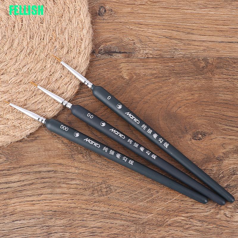 Bộ 3 cọ vẽ tranh chuyên nghiệp mini kích thước 000 00 0 tiện lợi