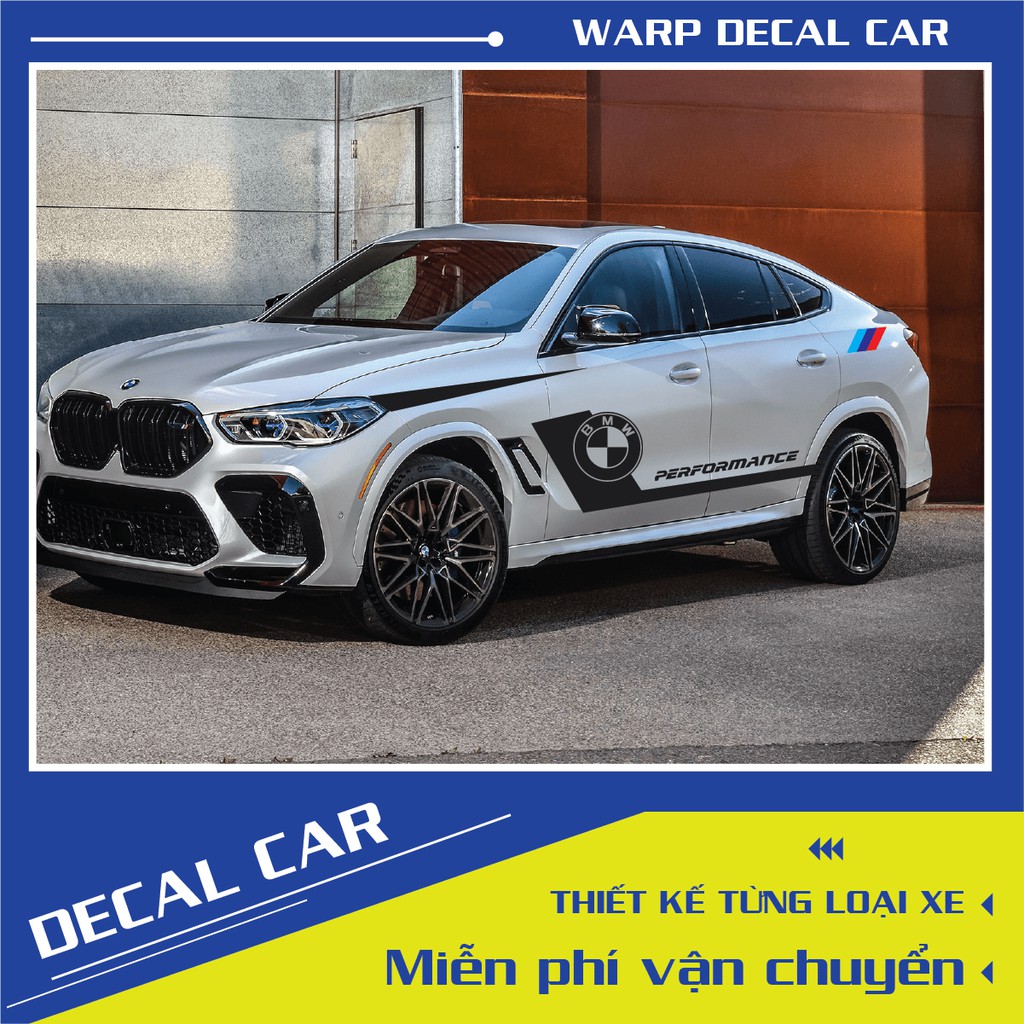 Tem xe BMV X6 phong cách thể thao-decal BMV X6-tem xe ô tô giá rẻ