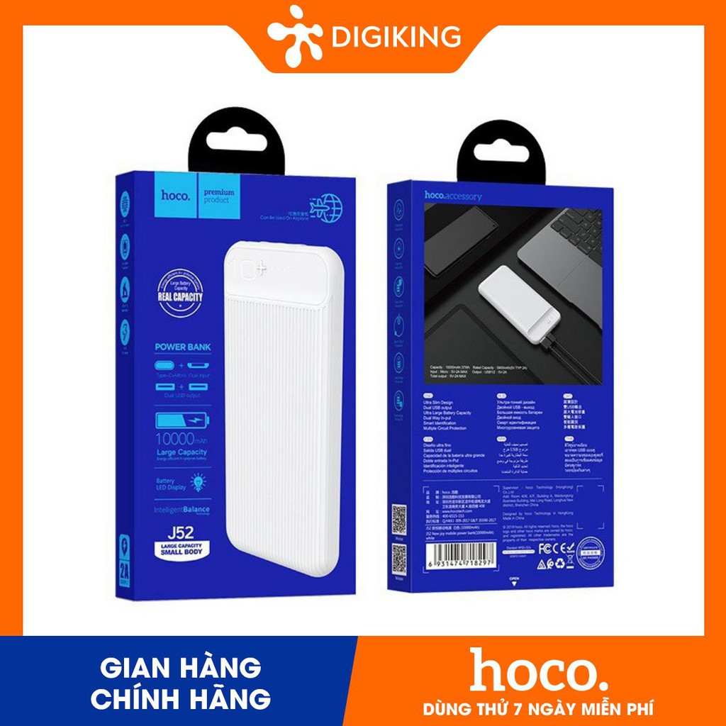 Hoco J52 Pin sạc dự phòng- 10000mAh