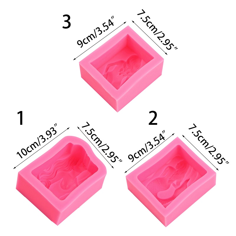 Khuôn Silicone Tạo Hình Làm Nến Hình Nàng Tiên Cá 3D