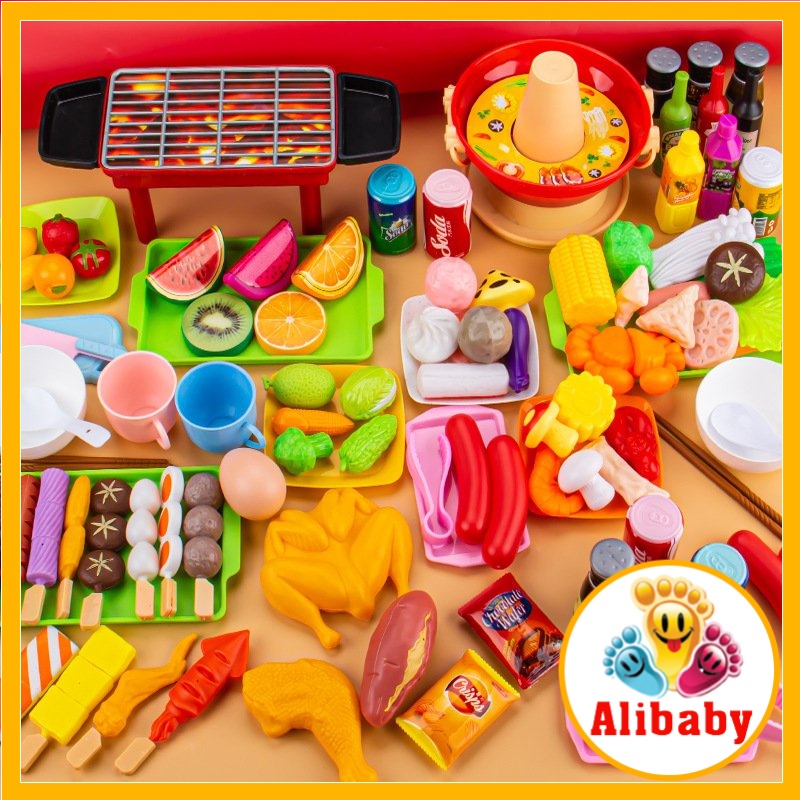 Đồ chơi nấu ăn mô phỏng nồi lẩu set mô hình đồ chơi nấu lẩu cho bé sáng tạo E956