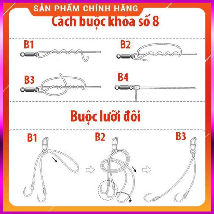 ⭐  [Hàng Chất Lượng] Combo 10 Khóa Số 8 Ma Ní Chống Xoắn Cước Từ Thép Nga