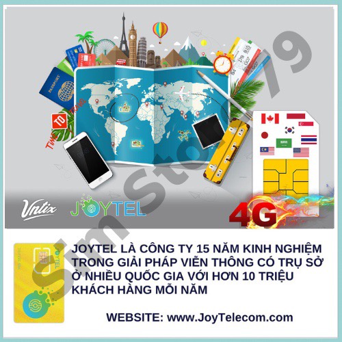 Sim Du Lịch 4G 5G Malaysia Singapore Indonesia JOYTEL Tốc Độ Cao Hỗ trợ Giao Nhanh và Esim