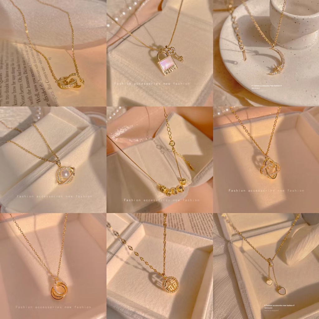 Zheting Vòng cổ zhenting thép titan đính đá zircon tròn sang trọng cho nữ