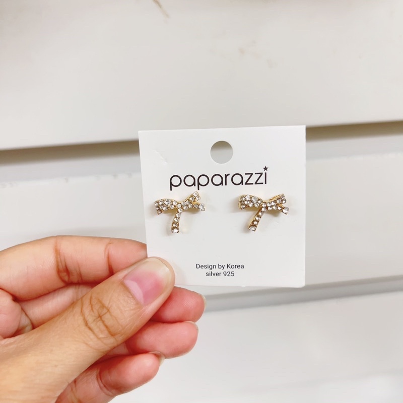 bông tai hình chiếc nơ đính đá hàn quốc khuyên tai dễ thương tiểu thư