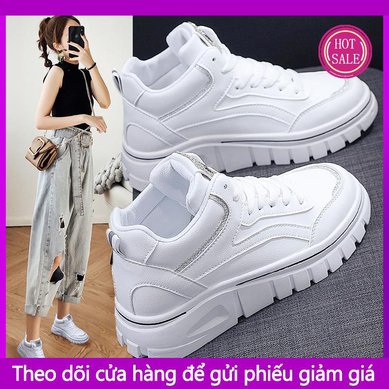 ✵Giày cao cổ màu trắng của phụ nữ năm 2021 mùa thu và mùa đông mới aj giày nữ không quân số 1 giày thể thao nữ giày bệt