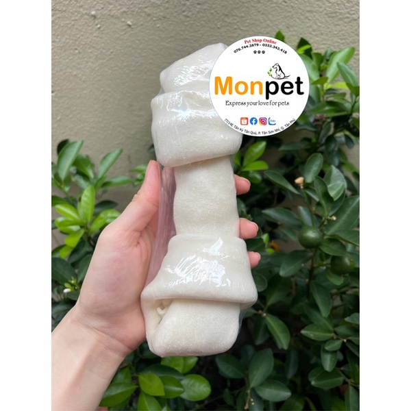 Xương khúc Da Bò Vị Sữa Cho Chó Cưng Gặm Size 19cm Cục Bự