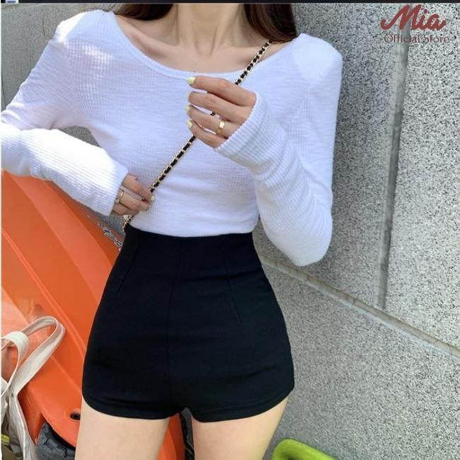 Quần short dance nữ vải umi co giãn, quần đùi biker lưng cao chất siêu mịn mát cực xinh Mia Shore