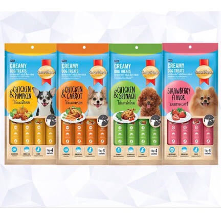 BÁNH THƯỞNG DẠNG KEM CHO CHÓ SMARTHEART CREAMY DOG TREATS 15g x 4ống