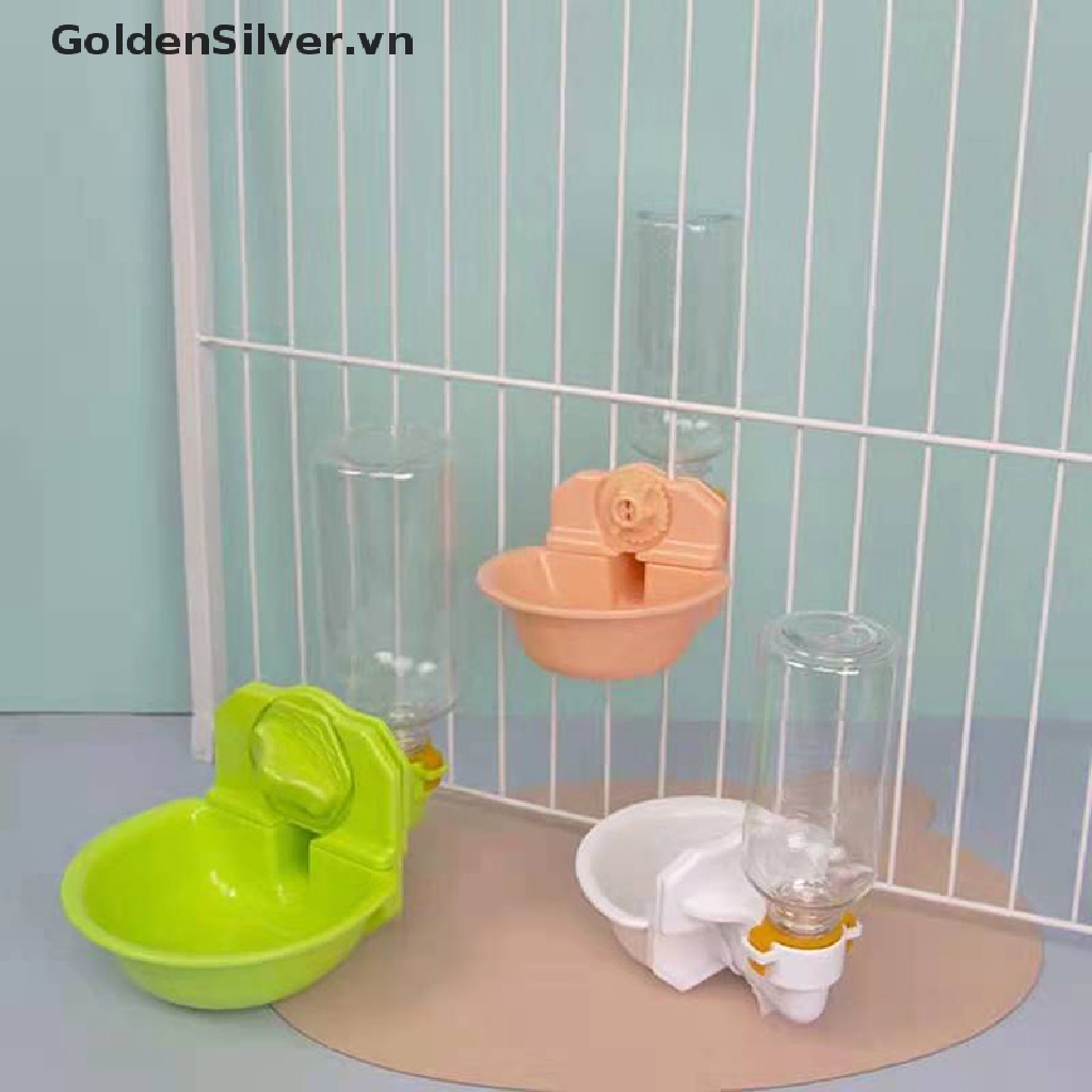 Bình uống nước cho thú cưng bằng nhựa màu vàng đồng - ảnh sản phẩm 6