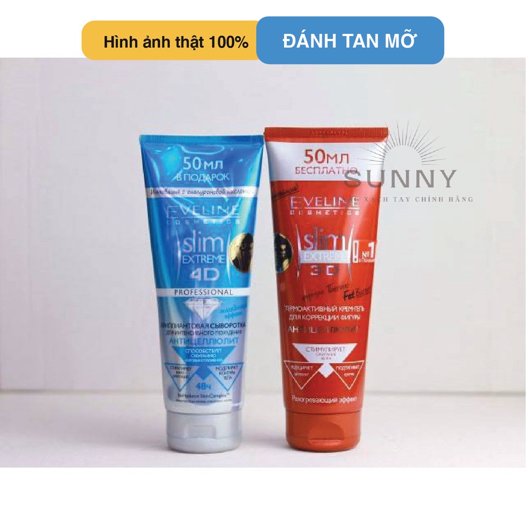 Kem tan mỡ Eveline Slim Extreme 3D Đốt cháy mỡ thừa hiệu quả, dưỡng ẩm cho da [Cận date: 07/2022]