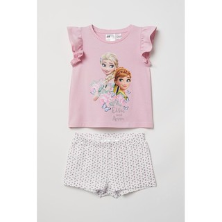 Bộ cộc Elsa hồng quần hoa HM 1-10Y (có ảnh thật)