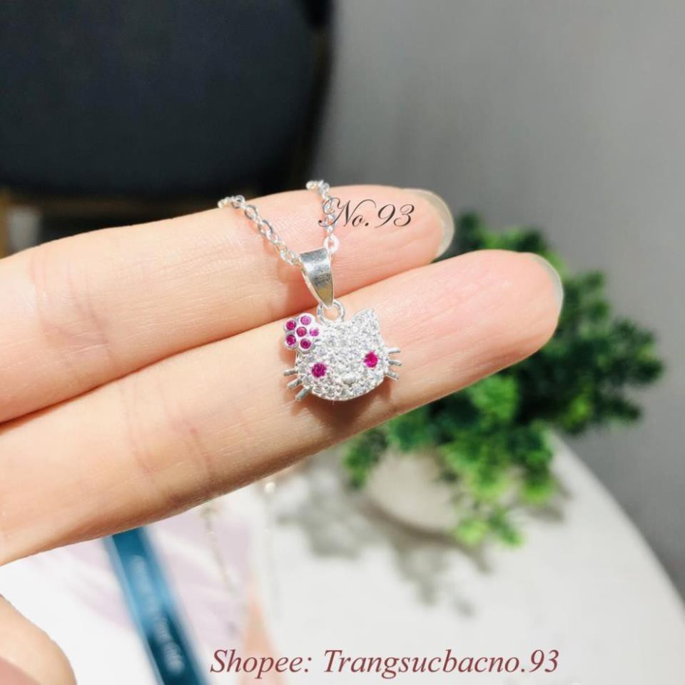 (BẠC CHUẨN)  DÂY CHUYỀN BẠC TA CHO BÉ GÁI MẶT MÈO HELLO KITTY DỄ THƯƠNG VÒNG CỔ BẠC TRẺ EM QUÀ 1/6 Ý NGHĨA