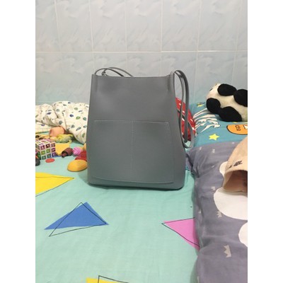 Túi tote da quai mảnh vừa A4- tặng kèm ví - P037