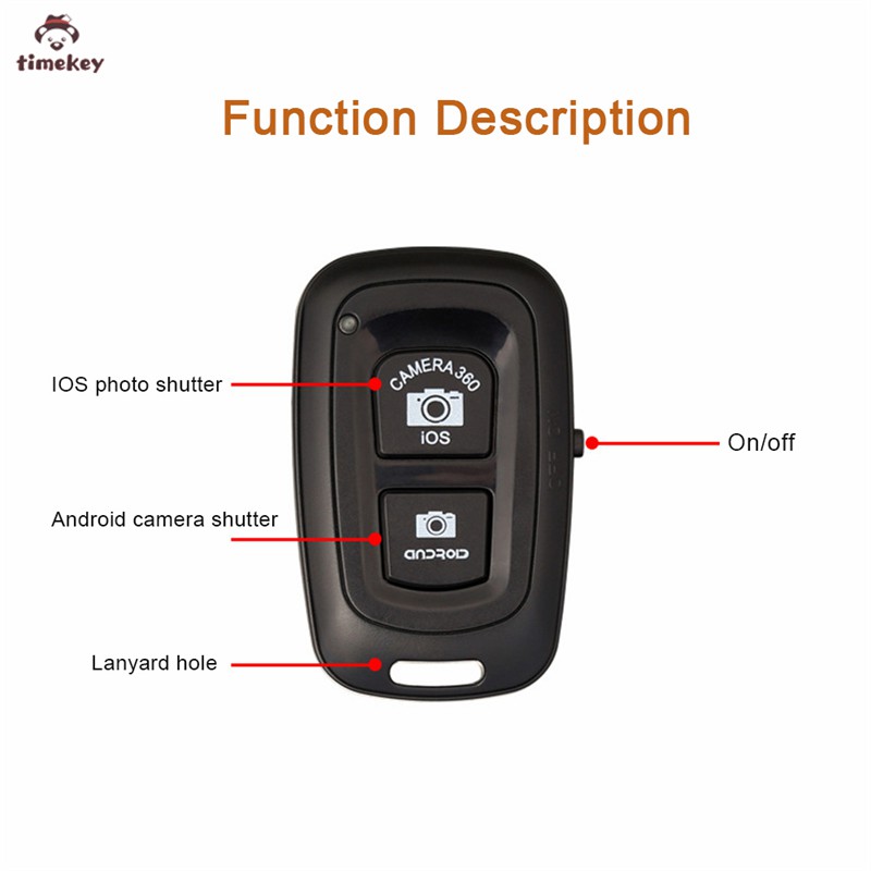 TK Bluetooth Remote Shutter Release Phone Camera Monopod Selfie Stick Shutter Self-timer Remote Control for IOS Android