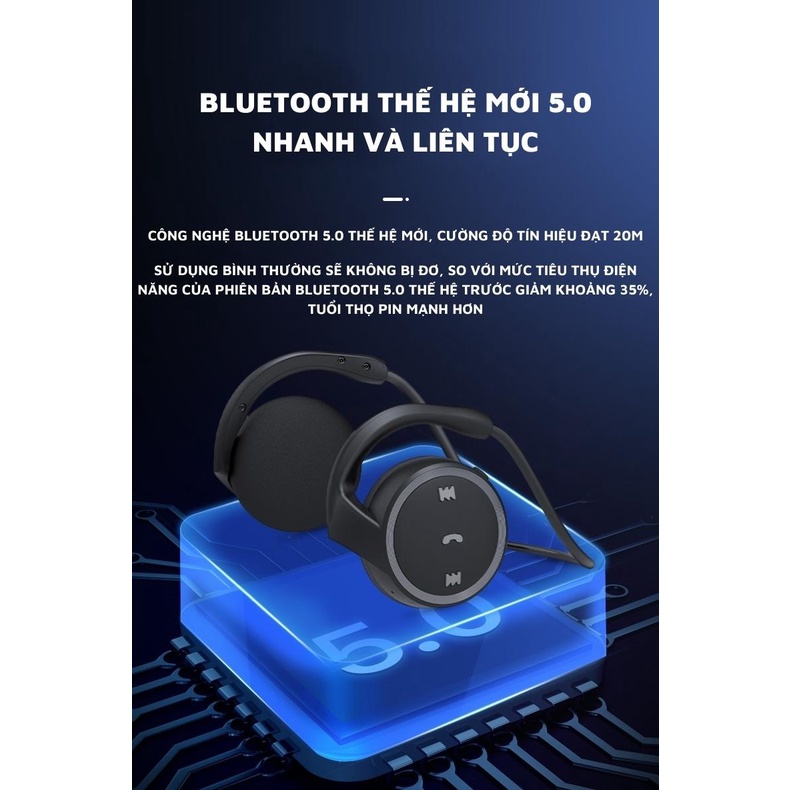 Tai nghe Bluetooth không dây K31 | Tai nghe thể thao, tai nghe treo tai đeo cổ, pin siêu tốt, chống nước