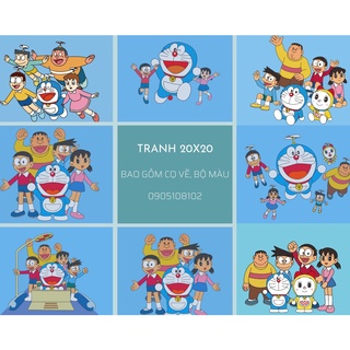 Tổng hợp các tranh tự tô màu theo số sơn dầu số hóa cho trẻ em tập tô size 20x20cm(có sẵn) FreeshipXTra