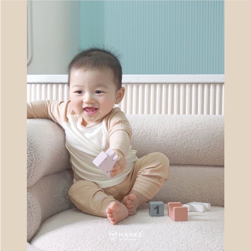 HRNEE Bộ dài tay Modal oganic mềm mại cho bé trai bé gái