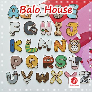 Ghim cài balo túi áo nhiều mẫu xinh xắn Sticker Alphabet - BALO HOUSE