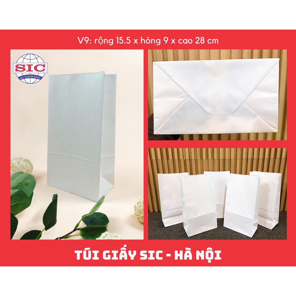 [SET 10 CHIẾC] TÚI GIẤY KRAFT V9: 15.5x9x28 KHÔNG QUAI ( ẢNH THẬT)