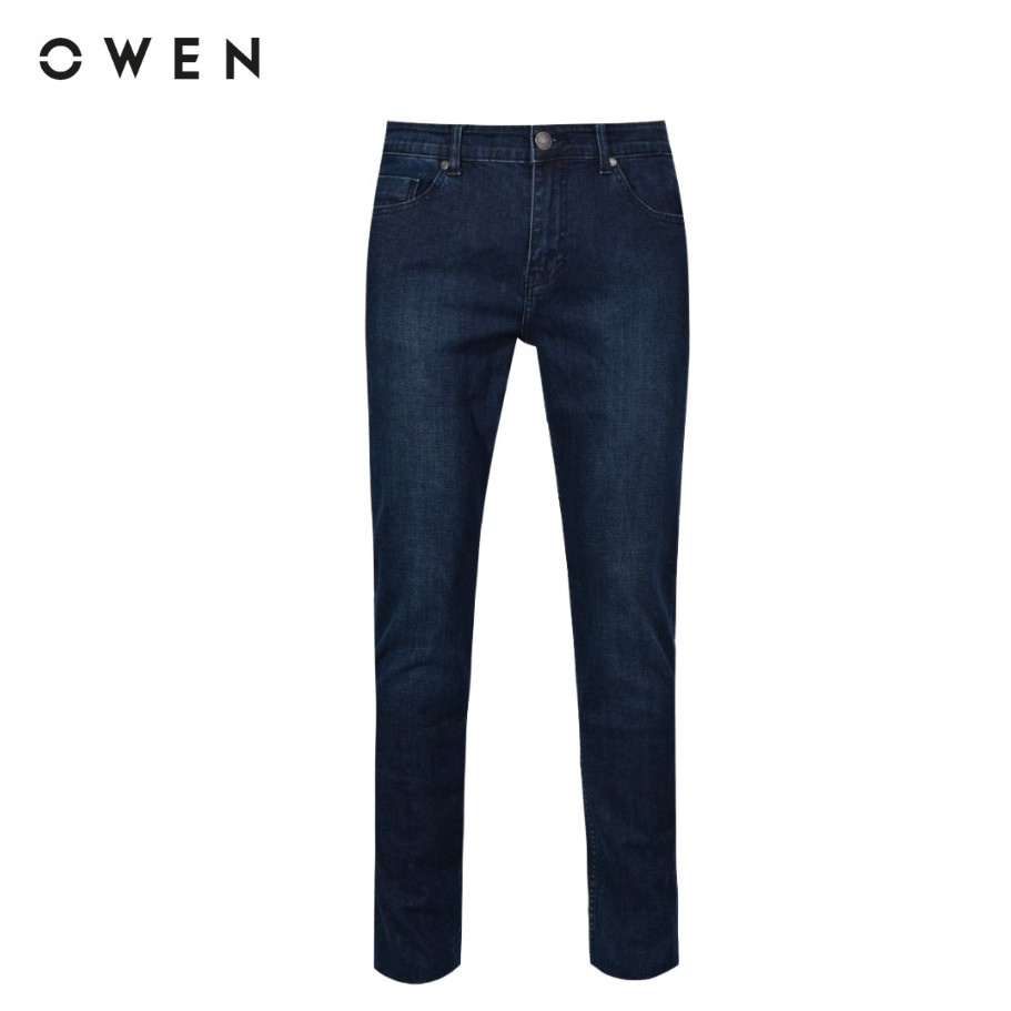 Quần Jean dài nam Owen dáng Slimfit màu xanh đậm - QJSL23054 * x