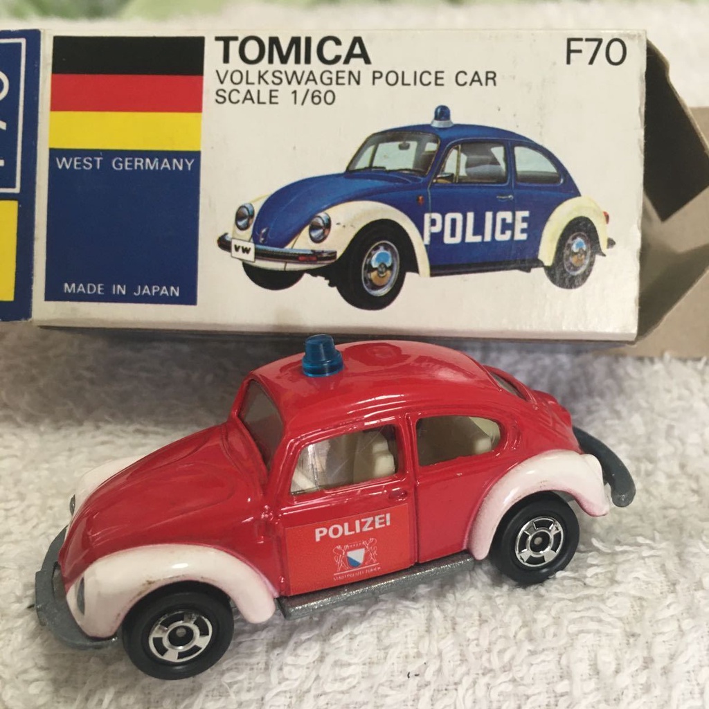 Mô hình Tomica F70 Volkswagen Police Car Made in Japan tháng 3 năm 1979