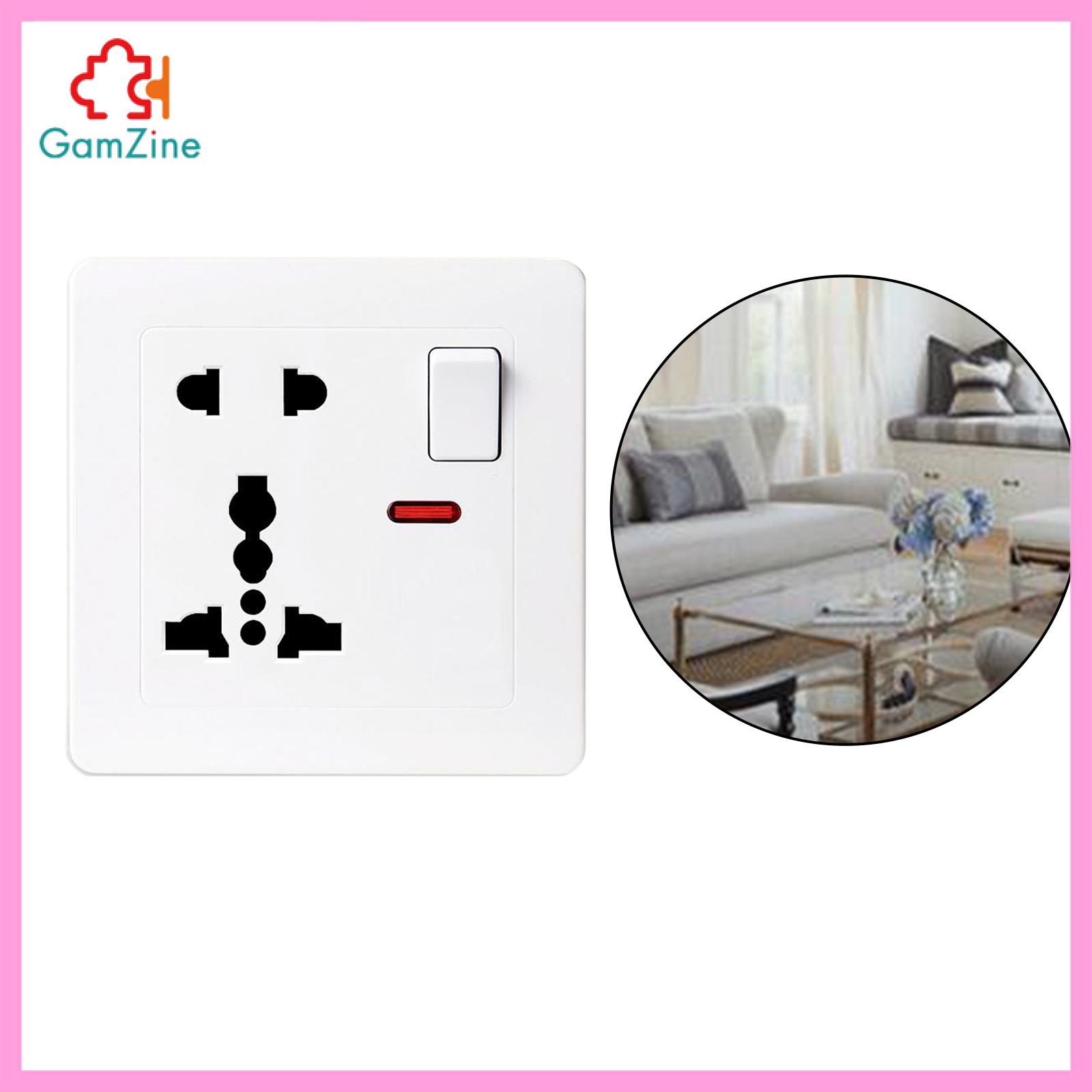 GamZine USB Outlet Wall Socket Plate Panel AC Power Wall Adapter for Home