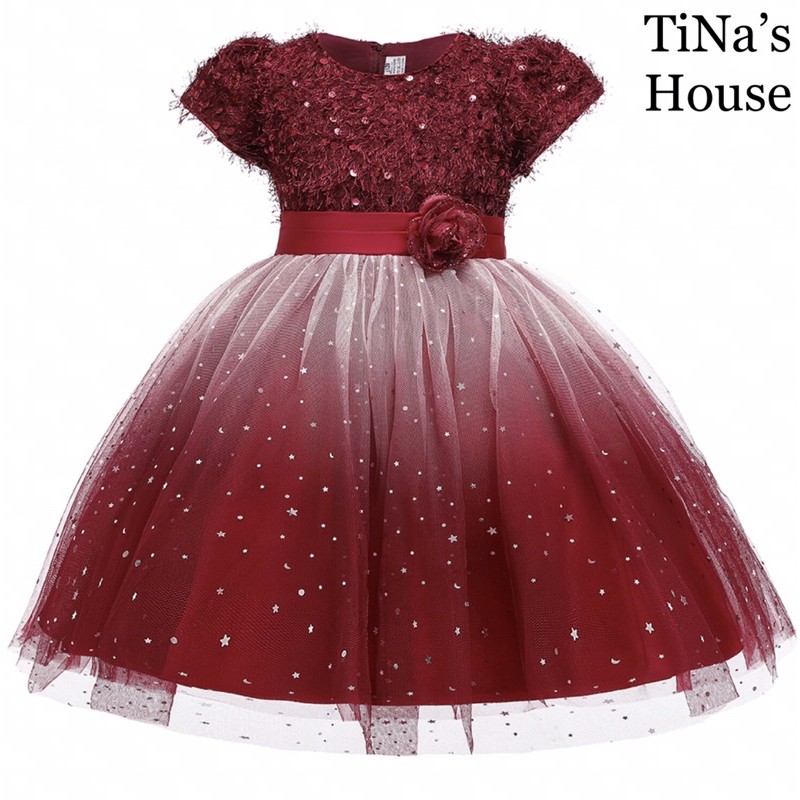 Đầm Công Chúa Cao Cấp TiNa’s House: Đính Sepuins vs Chân Váy Xoè Chuyển Màu... Cho Bé Từ 03-10 Tuổi (Hàng 05,06 Lớp).