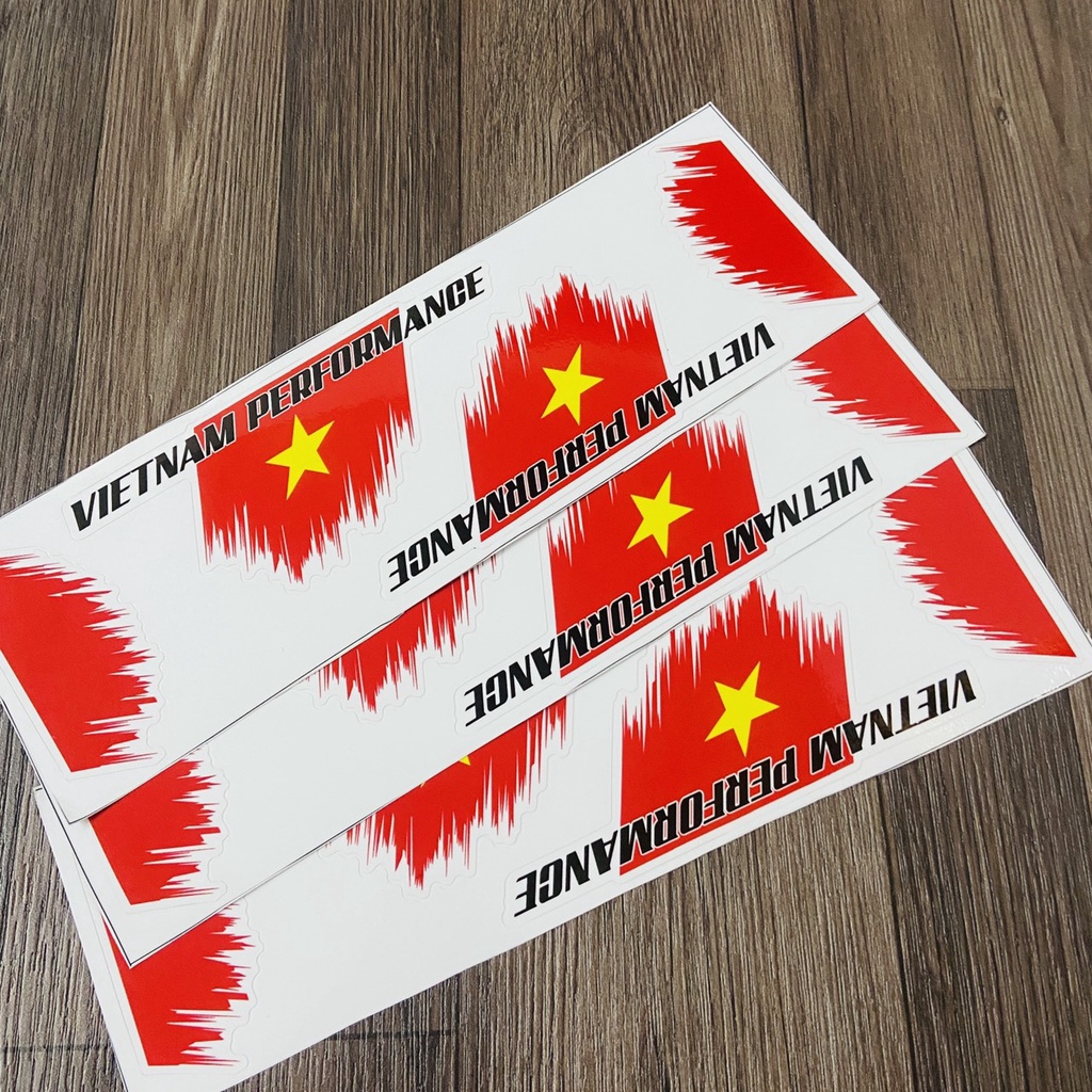 (VIỆT NAM CHIẾN THẮNG) BỘ TEM CỜ VIỆT NAM DÁN DỌC CHỮ TÊN XE MÁY