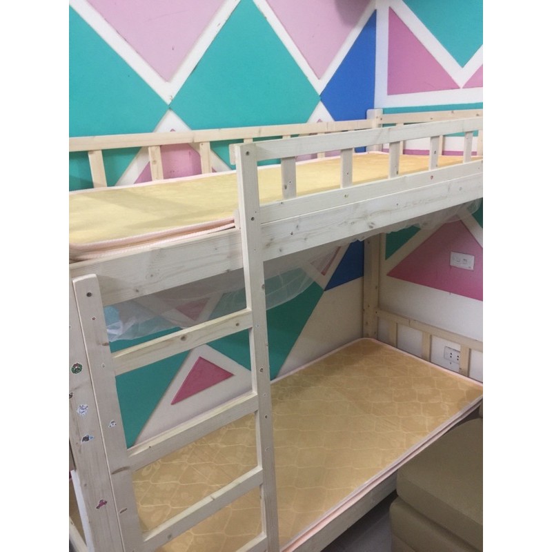 Giường tầng gỗ thông mộc 90x190x160cm không kèm đệm - Giường tầng gỗ thông | BigBuy360 - bigbuy360.vn