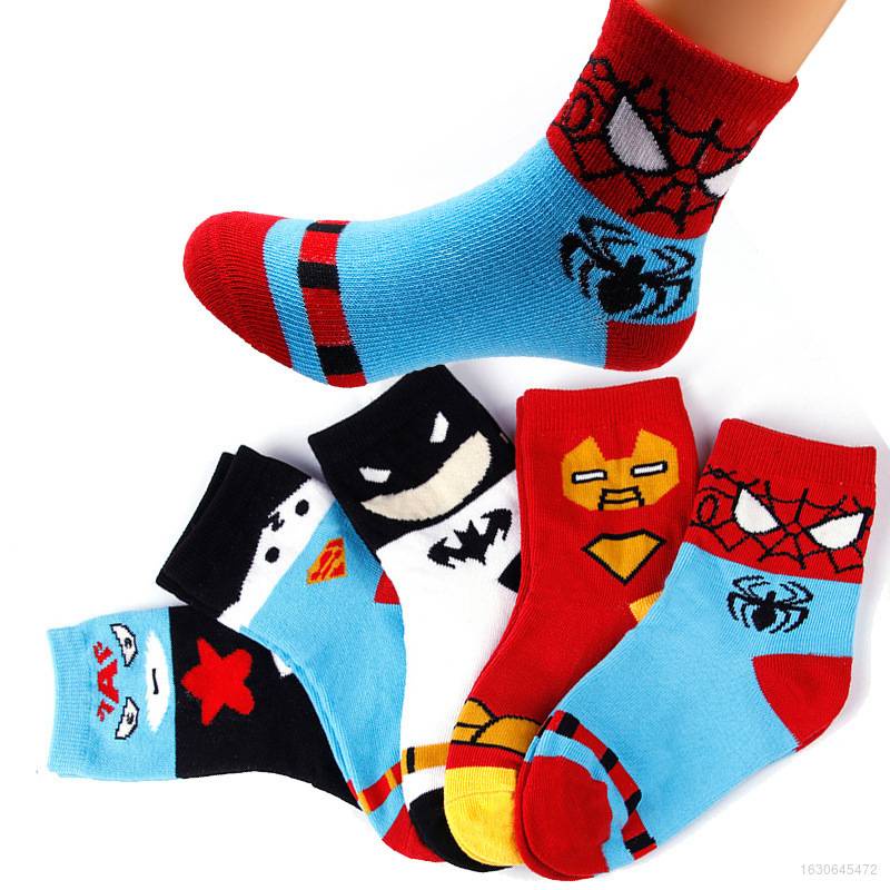 Greet Vớ Cotton Cổ Cao In Hình Siêu Anh Hùng Cho Bé Trai