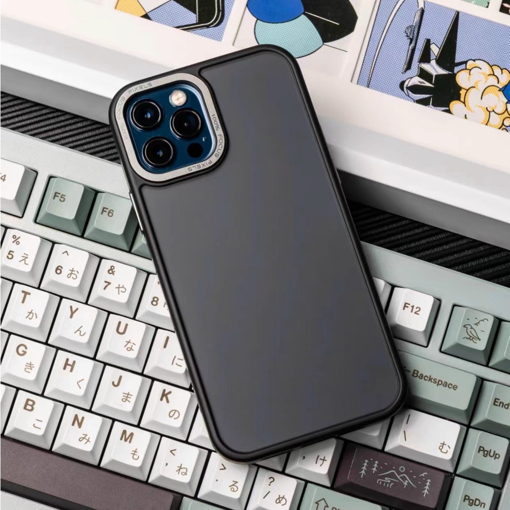 Ốp lưng Likgus nhám viền camera bọc nhôm cho iPhone 14 Pro Max, 14 Pro viền dẻo chống sốc, chống vân tay