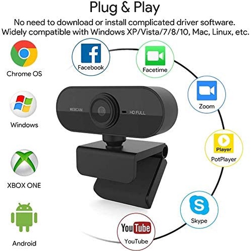 Webcam 30FPS full HD 1080P USB cắm và sử dụng dành cho PC/laptop/học tập/hội nghị/cuộc họp/quay video/livestream