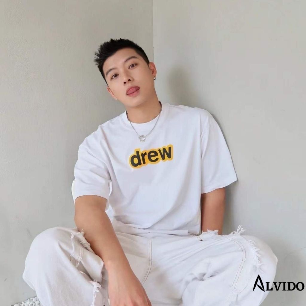 Áo thun Nam Nữ Local Brand AC142 Tay lỡ From rộng in chữ DREW chất liệu cotton dày mềm mịn