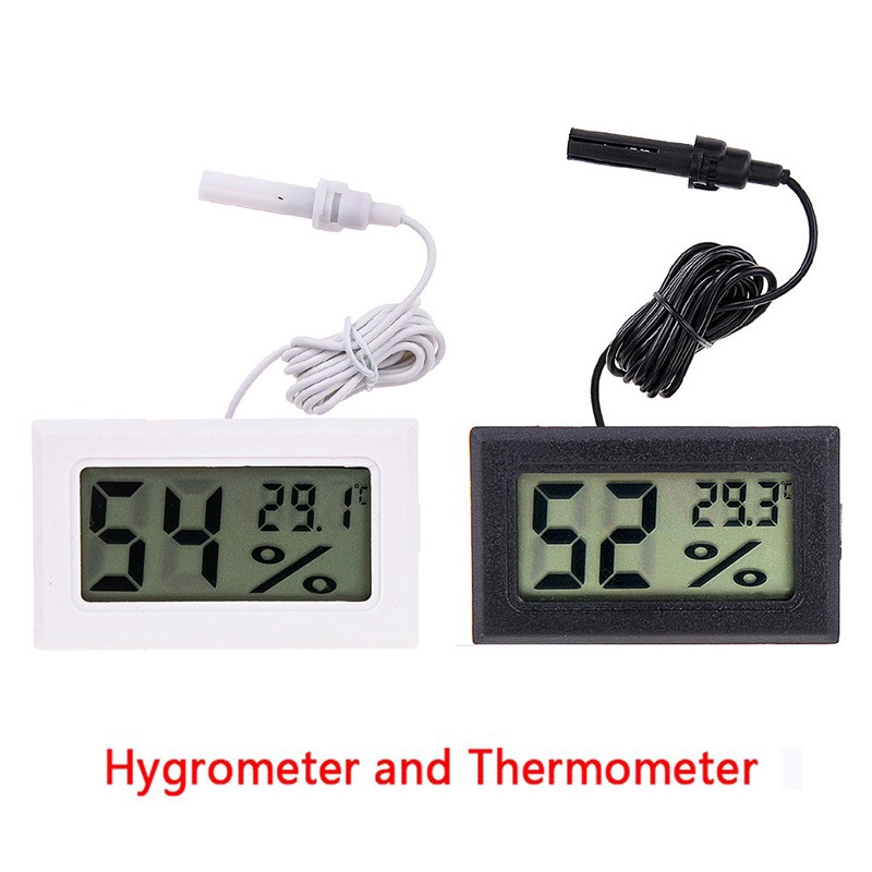 Máy đo nhiệt độ màn hình LCD kỹ thuật số mini Cảm biến đo độ ẩm Máy đo độ ẩm Tủ lạnh Màn hình giám sát bể cá Máy dò độ ẩm