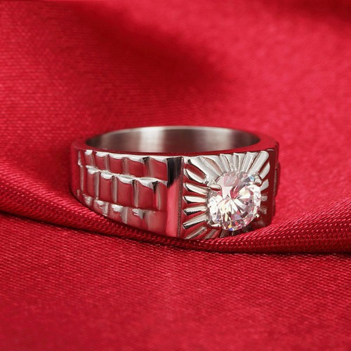 Nhẫn Nam Đính 1 Viên Đá Nhân Tạo Titan Ko Đen TT 2605